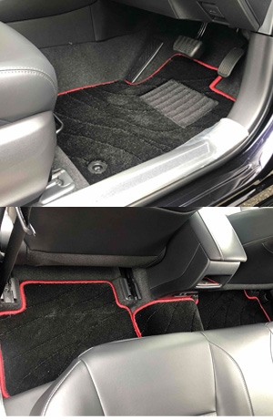 車種:カローラツーリング210系 マットカラー:ウェーブブラック ロック糸:レッド