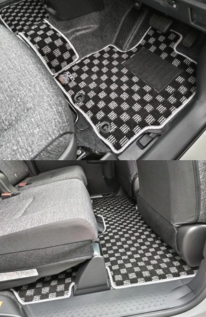 車種:シエンタ7人 マットカラー:ブロックチェックシルバー ロック糸:スーパーシルバー
